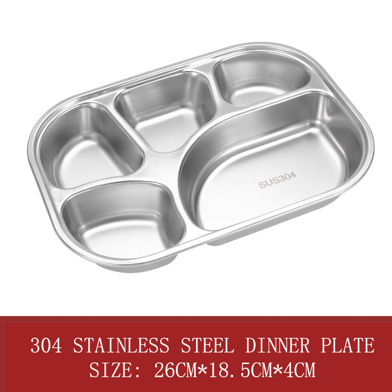 304 European style five-grid stainless steel dinner plate