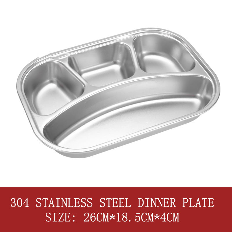 European 304 stainless steel four-grid dinner plate